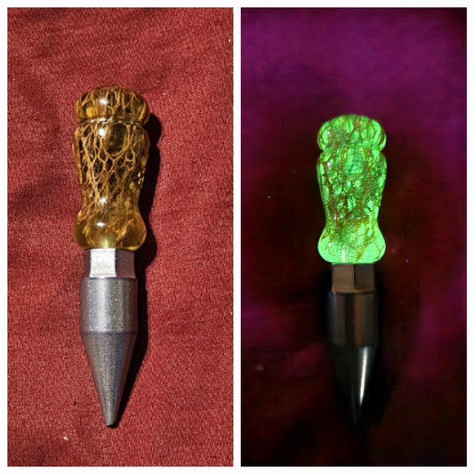 Cactus Skeleton, Glow in the Dark (Pre-Turned) 4 inch in total length. Pictured Tip is for reference only