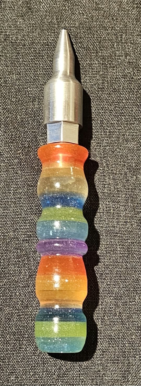 Rainbow Glitter 5.25 Total Inches Regular Grip