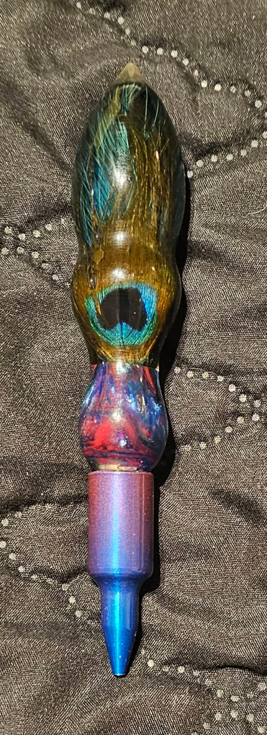 6 Total Inches Regular Grip  (Peacock Feather)