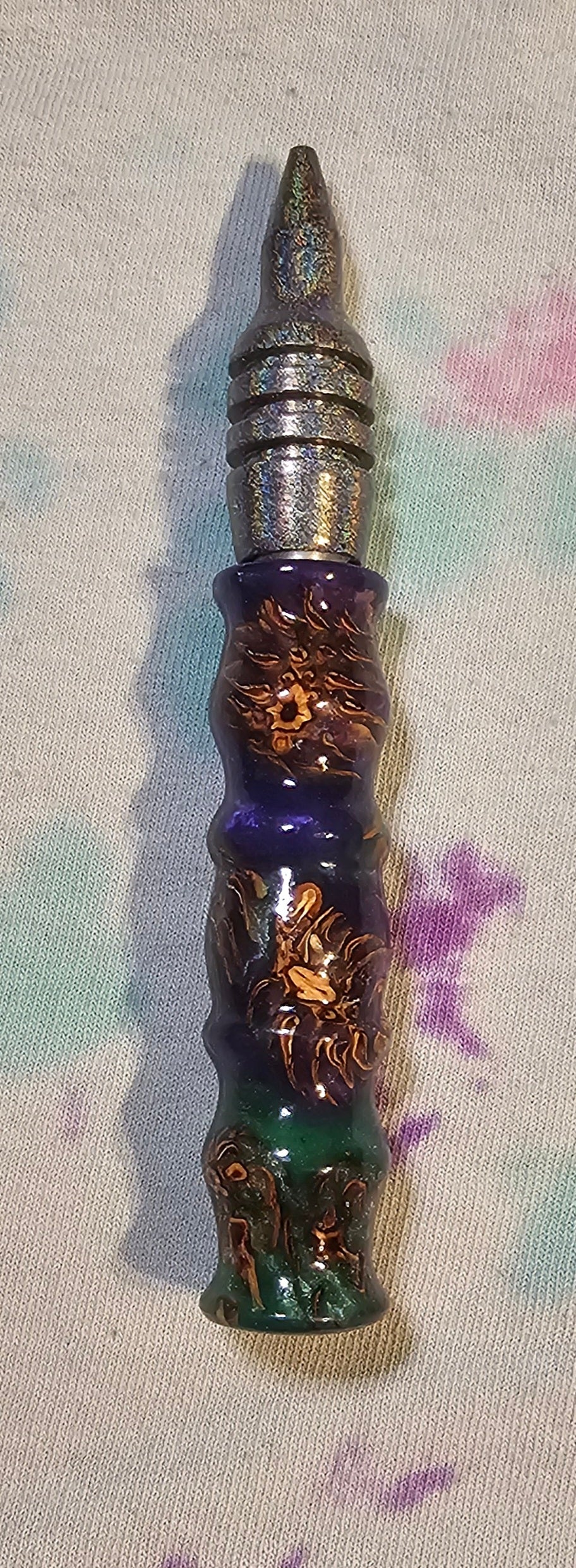 4.25 Total inches Purple and Green Pinecone Regular Grip