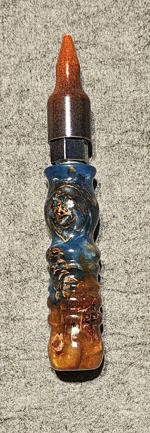 Blue and Orange Pinecone Regular Grip 5 Total inches